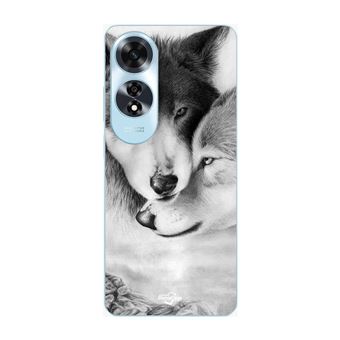 Capa Maniacase para Oppo A60 | O lobo e a loba Animal preto e branco - 1