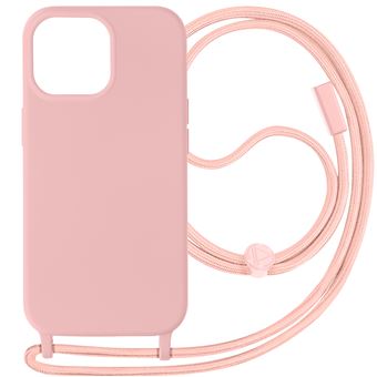 Capa Cordão Avizar para iPhone 15 Pro Max Bracelete Semi-rígido 80cm Luz Rosa - 1