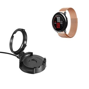 Kit Phonecare Pulseira Bracelete Milanese Loop Fecho Magnético + Carregador Usb Charger para Xiaomi Amazfit Stratos - Rosa - 1