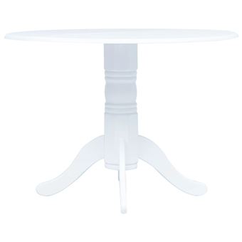 Mesa de Jantar vidaXL 106 Cm Madeira de Seringueira Maciça Branco - 1
