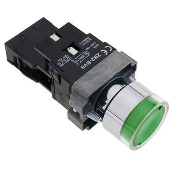 Botão de Pressão BeMatik com Paragem de Emergência 22mm 400V 10A com Luz LED Verde - 1