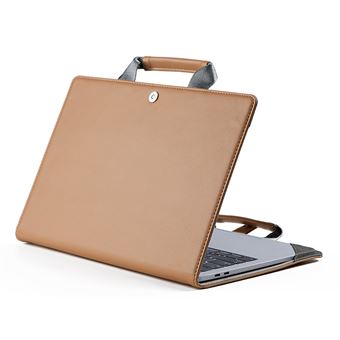 Mala HSMY Couro para New MacBook Pro 13.3 '' / Air 13.3 '' A1932 A1706 A1708 A1989 A2159 - Castanho - 1