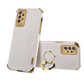 Capa magunivers e TPU + PU 6D galvânico, textura de crocodilo com muleta branco para Samsung Galaxy A53 5G - 1