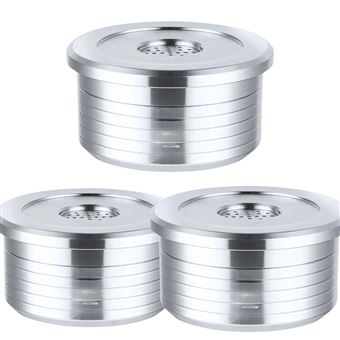 Pack 3 Cápsulas reutilizáveis em aço inox Antiimpacto para cafeteira Delta Q Qool Evolution - 1