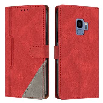 Capa FOXDOCK para Samsung Galaxy S9 | Fecho Magnético | Pele TPU Macia | 3 Compartimentos para Cartões | Função de Suporte | Vermelho - 1