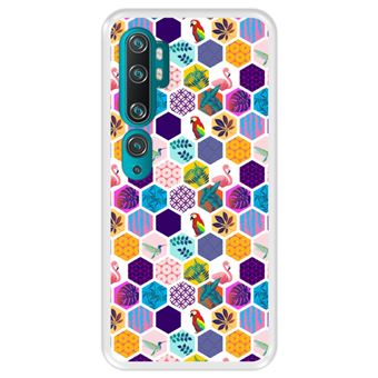 Capa Tpu Hapdey para Xiaomi Mi Note 10 - Note 10 Pro - Cc9 Pro | Design Padrão Exótico | Pássaros e Flores - Transparente