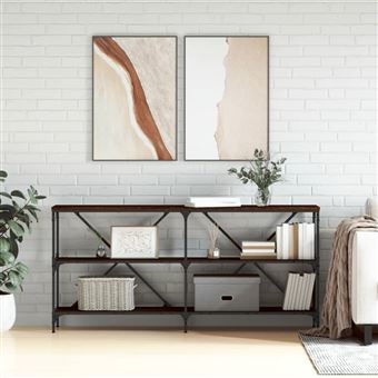 Mesa Consola vidaXL | 160x30x75cm | Derivados madeira/ferro carvalho castanho - 1