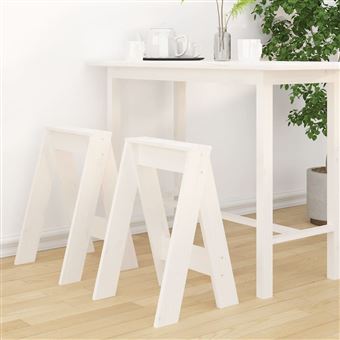 Bancos vidaXL | 2 Peças | 40x40x60 cm | Pinho Maciço branco - 1