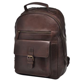 Mochila em Pele Genuína MP ADVENTURE C29P028 em Castanho Ruf - 1