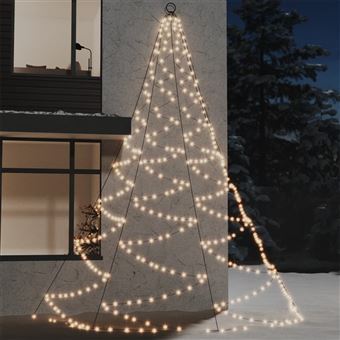 Árvore de Natal parede vidaXL 720 luzes LED 5 m int/ext branco quente - 1