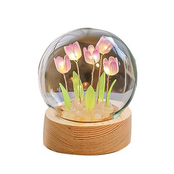 Candeeiro de Mesa Tulipa LED Dishiqing | 5 Flores - Roxo - 1