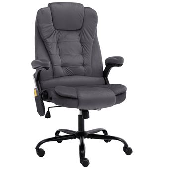 Cadeira de escritório vidaXL com função de massagem veludo cinzento-escuro - 1