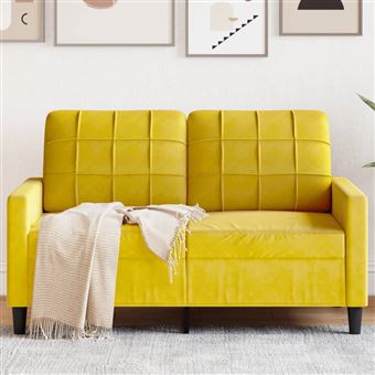 Sofá de 2 lugares vidaXL | veludo 120 cm | amarelo - 1
