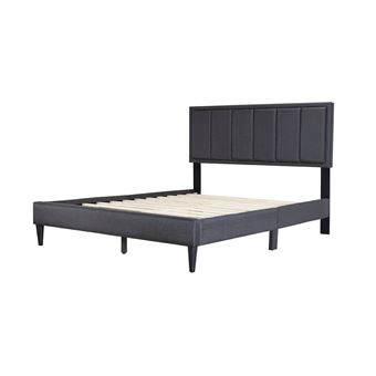Cama de Casal Allmobel com base de ripas Twin | 150 cm | Cinza - 1