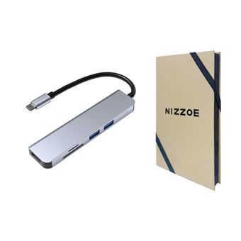 Adaptador Hub 5 em 1 Nizzoe Type C para HDMI USB SD TF - 1