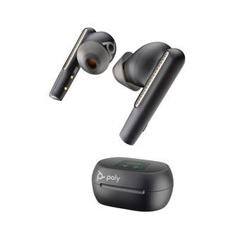 Auriculares Bluetooth HP Poly Auriculares Poly Voyager Free 60+ UC M (Preto Carbono) + Adaptador USB-C BT700 + Caixa de carregamento com ecrã tátil | Preto - 1