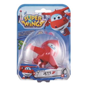 Figura de acção Transform-a-Bot Super Wings Die-cast Jett Metal Azul e Vermelho e Branco