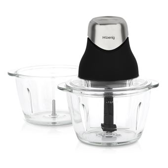 Mini Picadora Eléctrica H.Koenig LEO9 com 2 Taças | 320W | 1L - 1