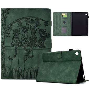 Capa ZURSANA para Samsung Galaxy Tab A11 de 8,7 " 2025 | Flip | À Prova de Choque | Design de Gato | Suporte Ajustável | Verde - 1