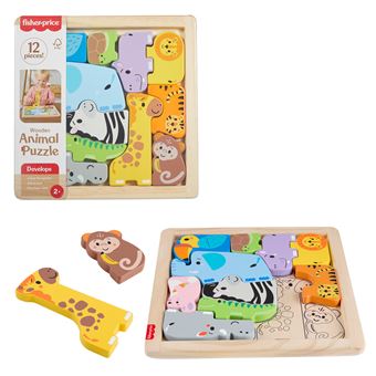 Puzzle de Encaixe Fisher-Price Animais JFG10 | 13 Peças - 1