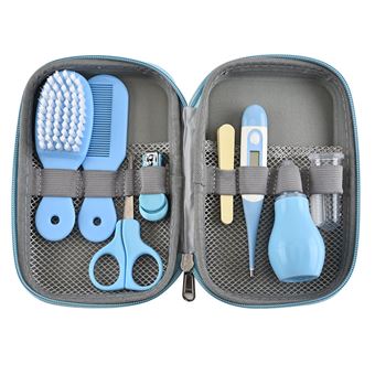 Bolsa de cuidados para bebé em EVA SZSMART YEHL01 | conjunto de 8 peças | aspirador nasal e cortador de unhas | azul - 1
