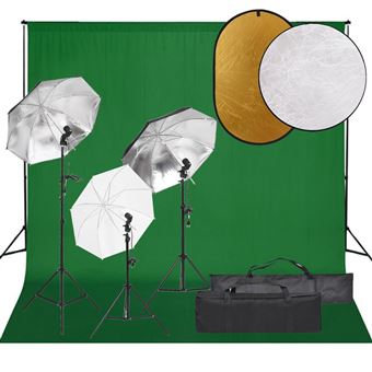 Kit Estúdio Fotográfico vidaXL com Conjunto de Iluminação/fundo/refletor - 1