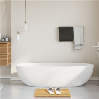 Tapete de casa de banho vidaXL | 54x36 cm | Bambu - 1