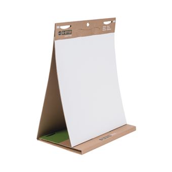Bloco de Papel Reciclado de Flipchart de Mesa Bi-Office Earth | 20 folhas | 80 gr/m² | Autocolante | 500 x 585 mm | Pack de 6 - 1