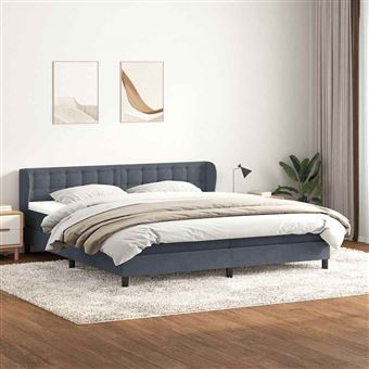 Cama com molas/colchões vidaXL | 180x220 cm | veludo cinzento-escuro - 1