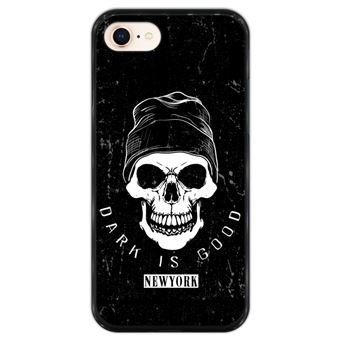Capa Hapdey para iPhone 7 - 8 Design Caveira Dark is Good em Silicone Flexível e TPU Preto