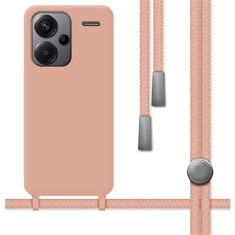 Capa TUMUNDOSMARTPHONE de silicone líquido com cordão para Xiaomi Redmi Note 13 Pro+ Plus 5G Rosa - 1