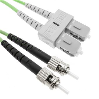 Cabo de Fibra Ótica BeMatik OM5 Multimodo Duplex 50µm/125µm ST/PC para SC/PC 100Gb de 20 m - 1