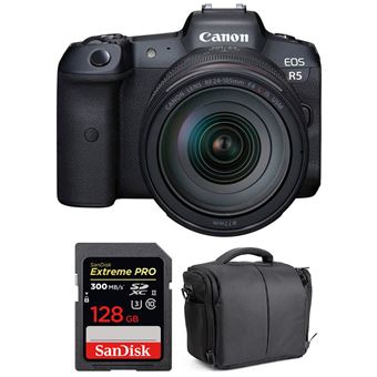 Máquina Fotográfica Canon EOS R5 + RF 24-105mm f/4L IS USM + SanDisk 128GB Extreme PRO UHS-II SDXC 300 MB/s + Bolsa + PDF 15 técnicas para melhorar as suas fotografias - 1