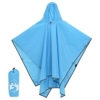Poncho de chuva com capuz design 2 em 1 vidaXL | 223x145 cm | azul - 1