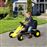 Go Kart HomCom Carro de Pedais Desportivo de Aço com Travões para Crianças dos 3 aos 8 Anos Preto e Amarelo 88 x 51 x 48cm_0