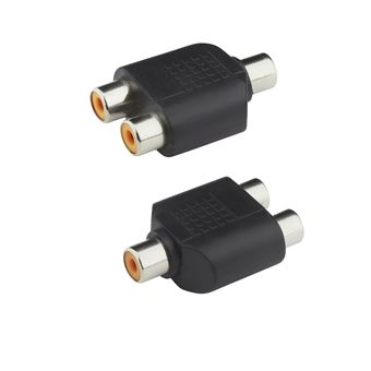 Adaptador RCA Macho para 2 RCA Fêmea SANDA SD-8043 | Preto - 1