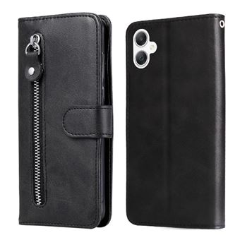 Capa ZURSANA para Samsung Galaxy A06 5G | Couro | Flip | Ranhuras para Cartões | Fecho Magnético | Preto - 1