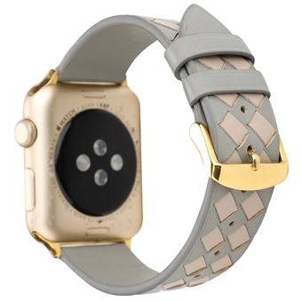 Bracelete de Couro HSMY Trançado Elegante para Apple Watch Series 6/ SE/ 5/ 4 | 40 mm - Cinza - 1