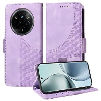 Capa FLOODKING para Realme 14 Pro | Design Acolchoado | Couro PU Premium | Roxo - 1