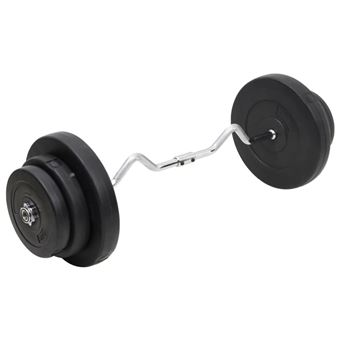 Barra curl com discos vidaXL | 60 kg - 1