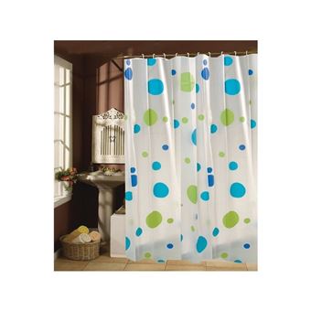 Cortina de Banho MSV 140847 - Cortina de Ducha PVA Polipropileno Azul 180 x 200 x 0,1 cm | Azul, Verde, Branco - 1