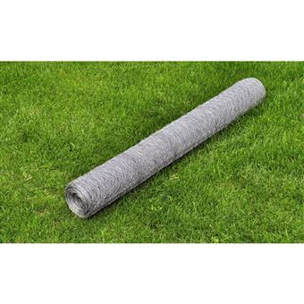 Rede Hexagonal vidaXL  75 cm x 25 m Arame Galvanizado / Espessura 0.75 mm - 1