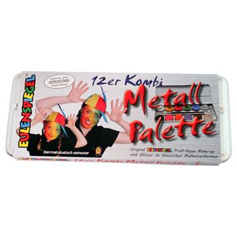 Max Bersinger 837-82-202 kit de pintura facial infantil Preto e Azul e Castanho e Dourado e Verde e Laranja e Rosa e Roxo e Vermelho e Prateado e Branco e Amarelo - 1