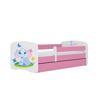Cama 180 x 80 cm Kocot Kids com colchão BabyDreams Baby Elephant Pink - 1