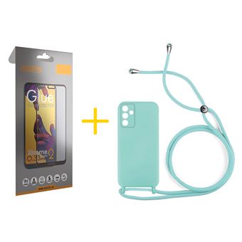 Pack 1 x Película de Vidro Temperado Full + Capa Accetel para Samsung Galaxy S25 5G | Gel Rope | Verde-Água - 1