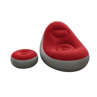 Sofá Insuflável com Puff Sanda SD-5851 | Vermelho - 1