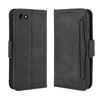 Capa FOXDOCK Protetora para iPhone SE 2020/iPhone 7/iPhone 8 | Suporte e Flip de couro PU | À Prova de Choque | Preto - 1