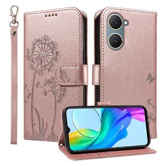Capa Protetora ZURSANA para VIVO Y18 4G | Pele PU | Fecho Magnético | Resistente a Impactos | Compartimento para Cartões e Suporte | Rosa - 1