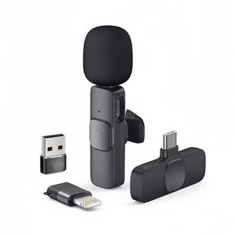 Mini Microfone Wireless Lavalier CO-Phénix com Adaptador Tipo C e Apple e USB -K9 - 1