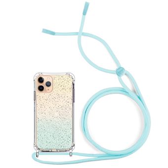 Capa Headcase® Brilhante Degradê com Cordel para Apple iPhone 11 Pro - Azul Turquesa - 1